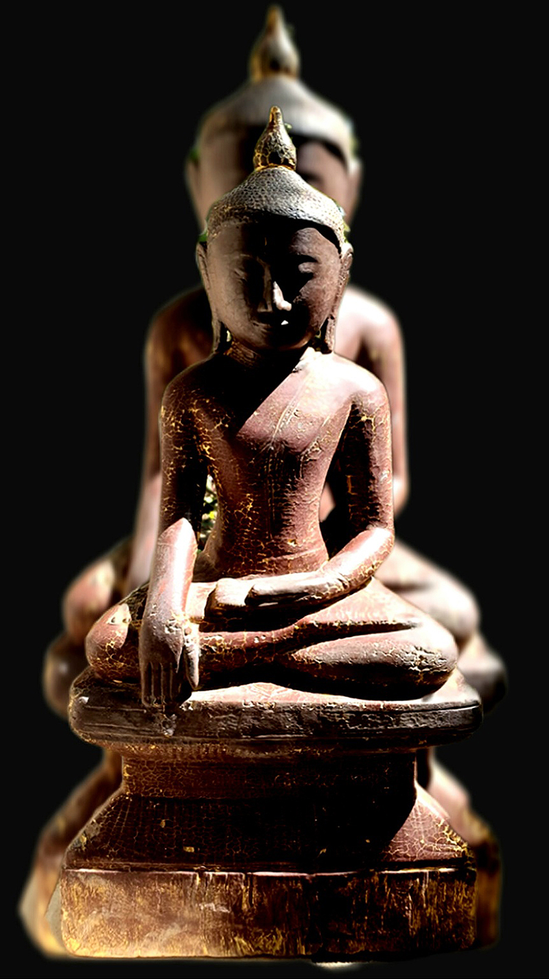Extremely Rare 17C Bronze Sitting Laos Buddha #DW097